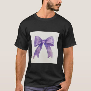 T-shirt Bow de fille en coquette aquarelle Aesthétique vio