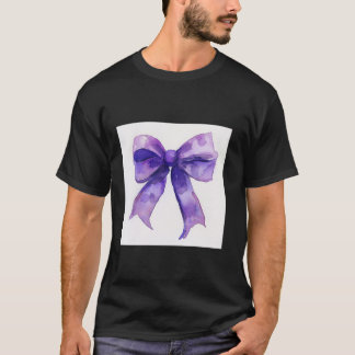 T-shirt Bow de fille en coquette aquarelle Aesthétique vio