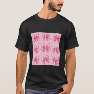 T-shirt Bow fille en Aquarelle coquette Aesthétique rose B