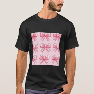 T-shirt Bow fille en Aquarelle coquette Aesthétique rose B