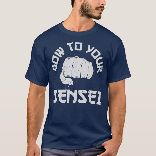 T-shirt Bow To Your Sensei Funny Karate Arts Martiaux Homm (Devant)