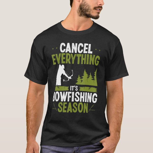 T-shirt Bowfishing Season Airboat Fisherman Bow Hunter Bow (Devant)