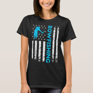 T-shirt BowFishing Us Drapeau Pêche Vintage Bowfish Hunter