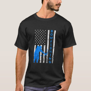 T-shirt BowFishing Usa Poisson Bow Chasse Drapeau American