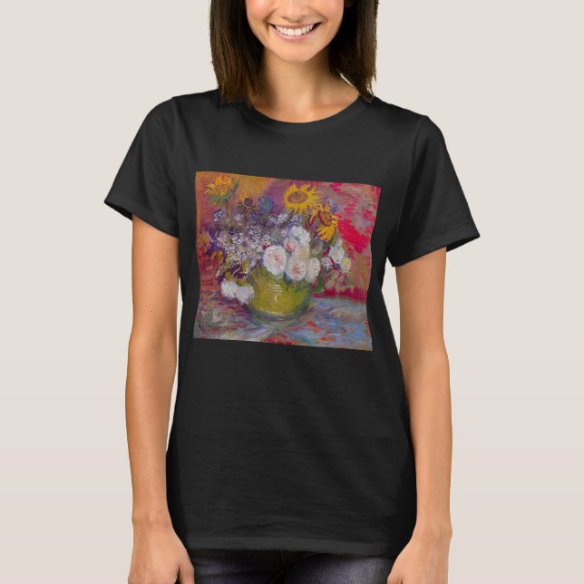 T-shirt Bowl avec des tournesols et des Roses par Vincent  (Devant)
