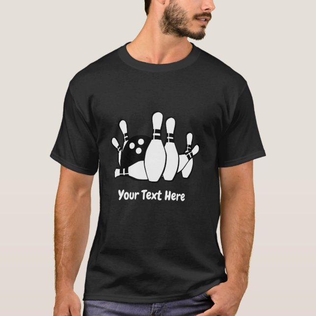 T-shirt Bowler Bowler Pins de balle personnalisée (Devant)