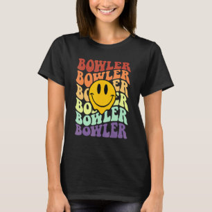 T-shirt bowler retro smile face vintage bowler team alley