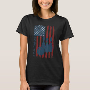 T-shirt Bowling américain Drapeau Bowler Hommes femmes
