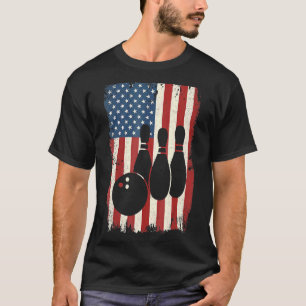 T-shirt Bowling américain Drapeau Bowler Hommes femmes