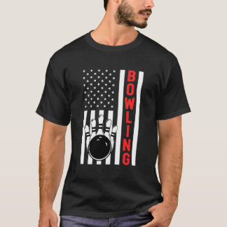 T-shirt Bowling American Flag Patriotique Bowler Bal