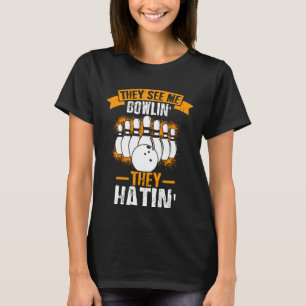 T-shirt Bowling Ball Pin Bowler Strike Bowlin