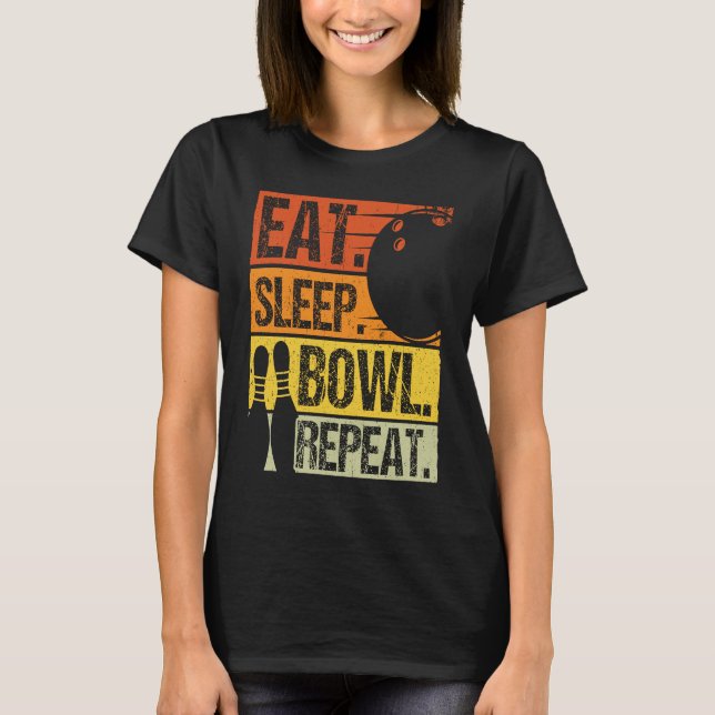 T-shirt Bowling Ball Pin Bowler Strike Bowling Team Bowlin (Devant)
