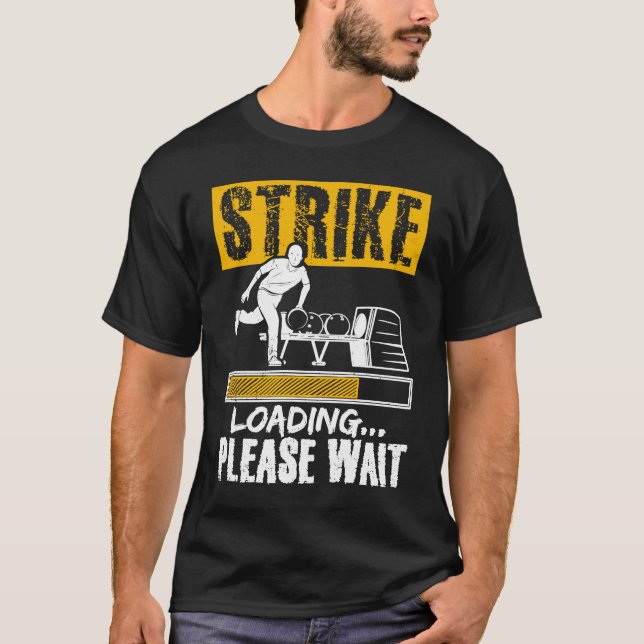 T-shirt Bowling Ball Pin Bowler Strike Team Bowling Alley  (Devant)