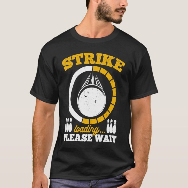 T-shirt Bowling Ball Pin Bowler Strike Team Bowling Alley  (Devant)