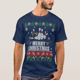 T-shirt Bowling Balls Pins de Noël laid T