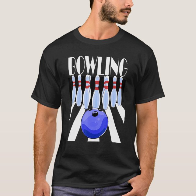 T-shirt Bowling Bowling Ball Team Bowl Pins Bowlers (Devant)