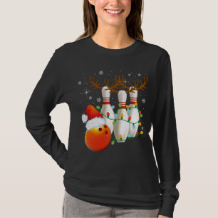 T-shirt Bowling Cadeaux Noël Bowling Santa Hat Christma