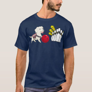 T-shirt Bowling Cute Chien jouer au bowling drôle T