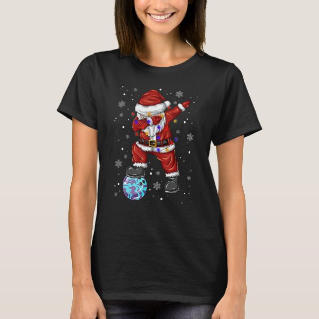 T-shirt Bowling Dabbing Santa Claus Bowling Player Christm (Devant)