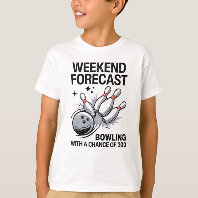 T-shirt Bowling De Prévisions Du Week-End Avec Une Chance  (Devant)