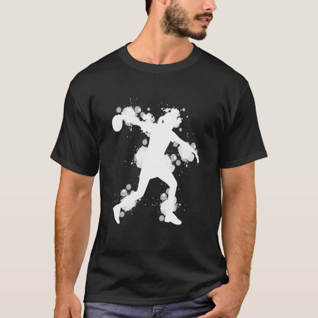 T-shirt Bowling Girl Ball Pin Bowler Strike Bowling Team B (Devant)