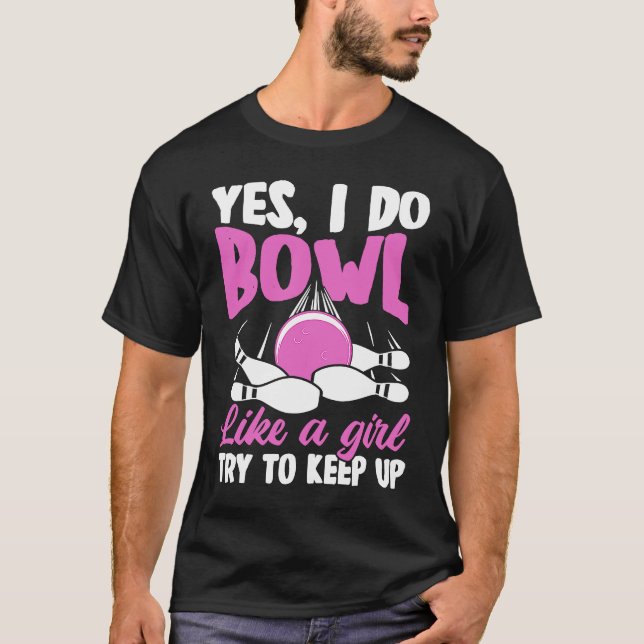 T-shirt Bowling Girl Princess Pin Bowler Fa Bowling (Devant)