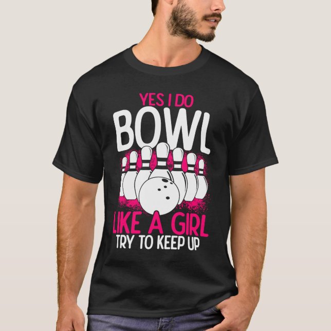 T-shirt Bowling Girl Princess Pin Bowler Strike Bowling Fa (Devant)
