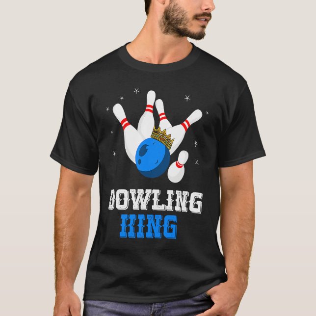 T-shirt Bowling King Crown Bowling Pin Strike Bowler Bowli (Devant)