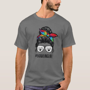 T-shirt Bowling Life Messy Bun Lunettes de cheveux