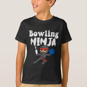 T-shirt Bowling Ninja Funny Bowler Boys Girls Kids Toddler