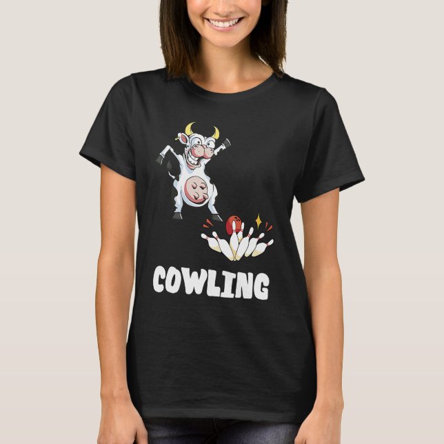 T-shirt Bowling Pin Cow Funny Bowling Bowler Strike Bowlin (Devant)