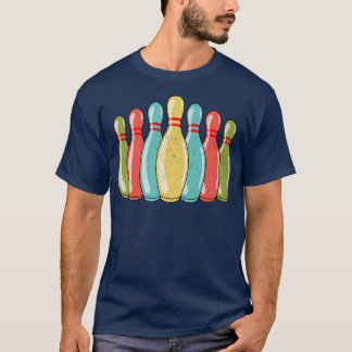 T-shirt Bowling Pins Bowling Bowler Retro Vintage