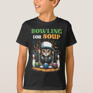 T-shirt Bowling Pour Soupe Musique Chat Style Dj Chat Port