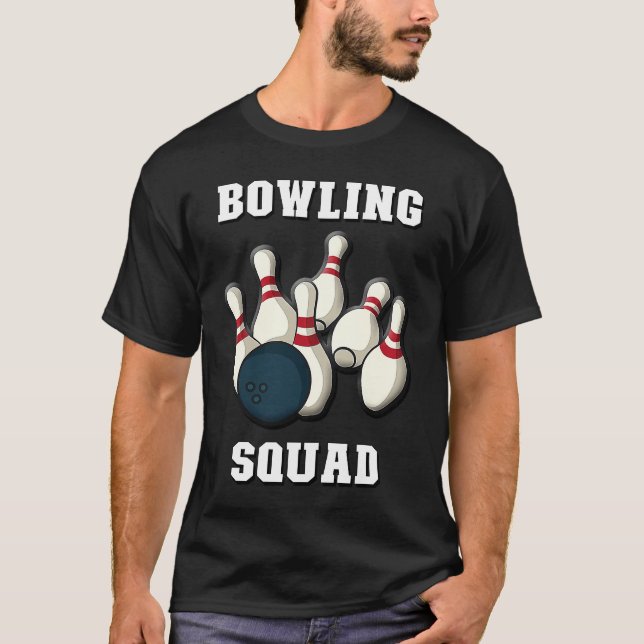 T-shirt Bowling Squad  Men & Women Players  Ten Pin Bowlin (Devant)