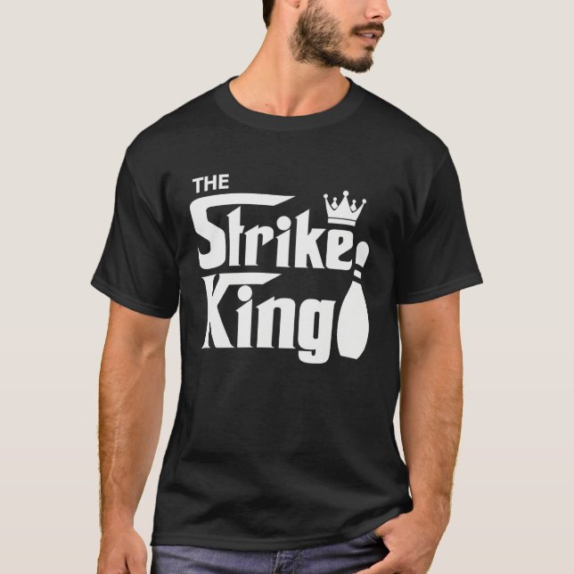 T-shirt Bowling Strike Parody King Bowler League (Devant)
