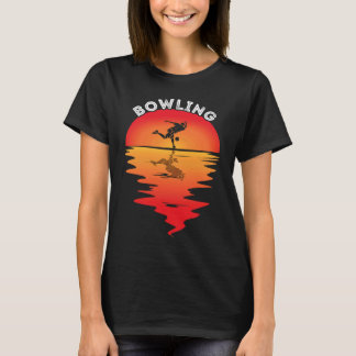 T-shirt Bowling Vintage Sunset Bowling Team Bowling Pin St