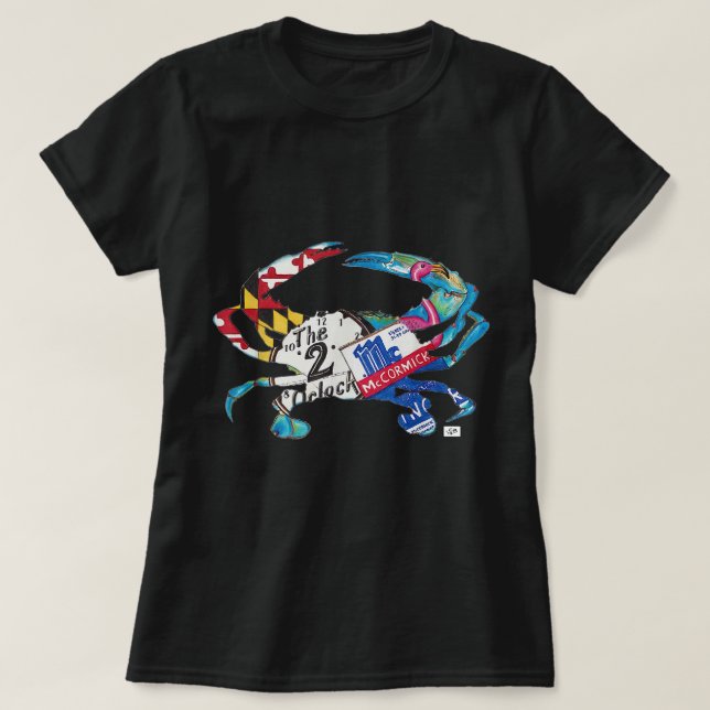 T-shirt bowlingART Crabe bleu du Maryland Hon Baltimore Or (Design devant)