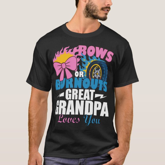 T-shirt Bows Ou Burnouts Grand Grand-Père Vous Aime Genre  (Devant)
