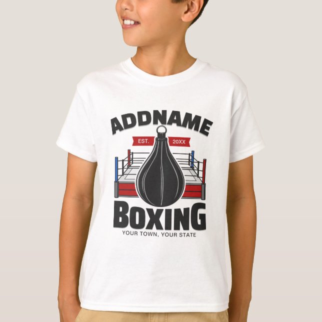 T-shirt Boxe Anneau AJOUTER NOM Boxer Gym Speed Sac (Devant)