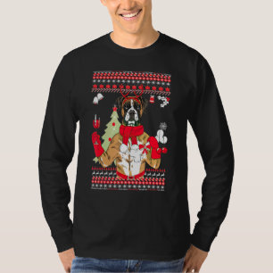 T-shirt Boxe Arbre de Noël Décor Drôle Chien Xma