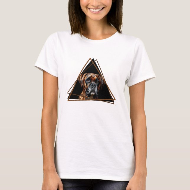 T-shirt Boxe Brown et noire Brindle Lab Chien (Devant)