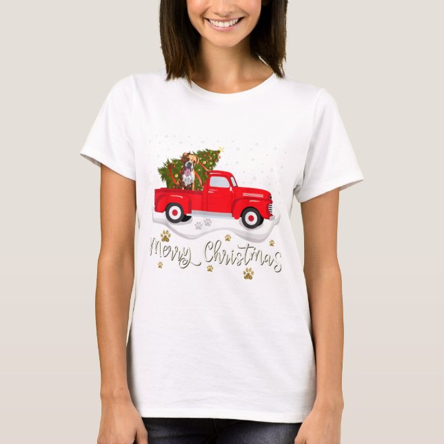 T-shirt Boxe de boxe des sapins de Noël pour camions rouge (Devant)