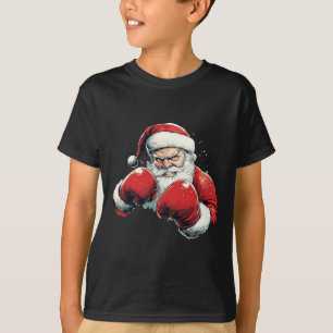 T-shirt Boxe du Père Noël - Le Père Noël Avec Gant De Boxe