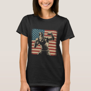 T-shirt Boxe patriotique Drapeau américain Joueur de boxe