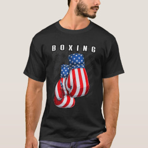 T-shirt Boxe USA American Flag Boxing Gants