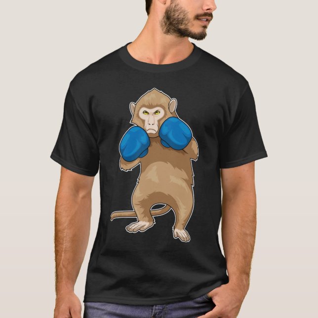T-shirt Boxer à singe Gants de boxe Sports (Devant)