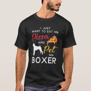 T-shirt Boxer Chien Pizza Lover propriétaire Noël Annivers