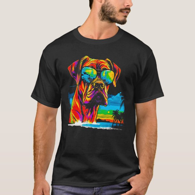 T-shirt Boxer Dog Summer (Devant)