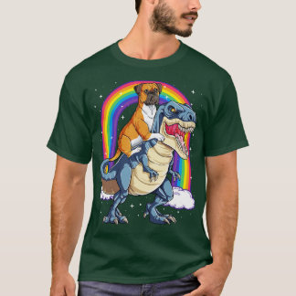 T-shirt Boxer équitation Dinosaur arc-en-ciel pour hommes 