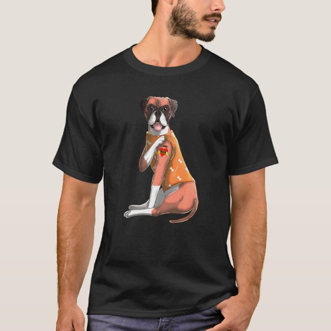 T-shirt Boxer I Love Maman Tattoo Chien (Devant)